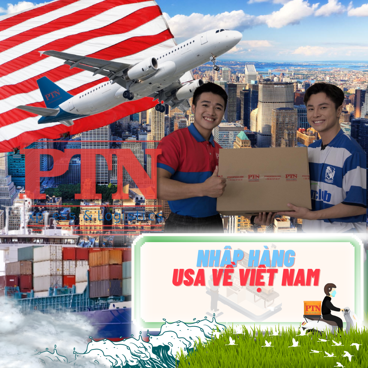GỬI HÀNG ĐI MỸ VỀ VIỆT NAM TẠI PTN LOGISTICS